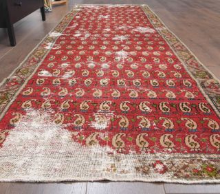 Vintage Oushak Runner Rug - Thumbnail