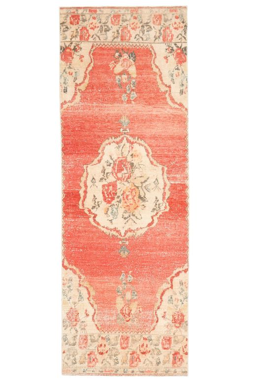 Oriental Red Oushak Runner Rug