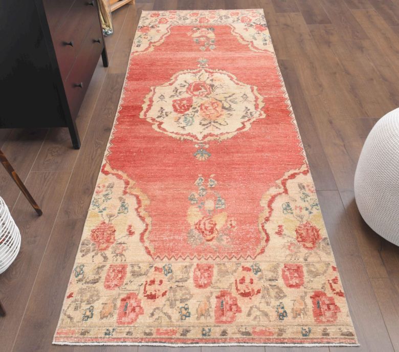 Oriental Red Oushak Runner Rug