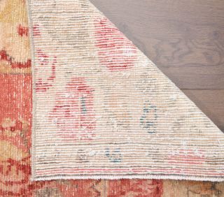 Oriental Red Oushak Runner Rug - Thumbnail