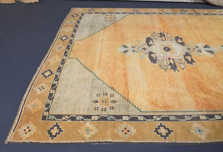 Vintage Oushak Oriental Wide Runner Rug