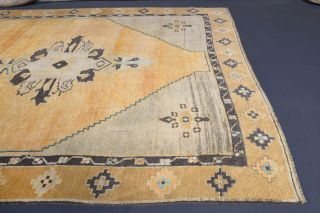 Vintage Oushak Oriental Wide Runner Rug - Thumbnail