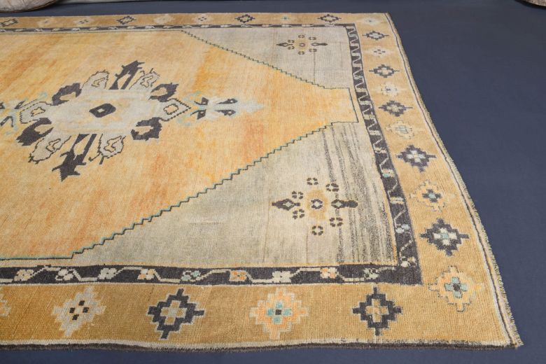 Vintage Oushak Oriental Wide Runner Rug
