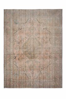 Persian 9x13 Faded Floral Rug - Thumbnail