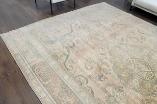 Persian 9x13 Faded Floral Rug - Thumbnail