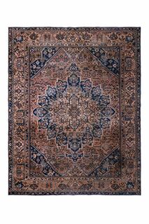 Rose Gold & Blue Persian Handwoven Wool Rug - Thumbnail