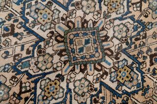 Rose Gold & Blue Persian Handwoven Wool Rug - Thumbnail