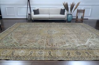 Persian Oriental Vintage Faded Rug - Thumbnail