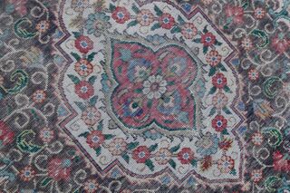 Pink Medallion Persian Vintage Woven Wool Rug - Thumbnail