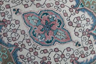 9x13 Pink Blue Persian Vintage Rug - Thumbnail