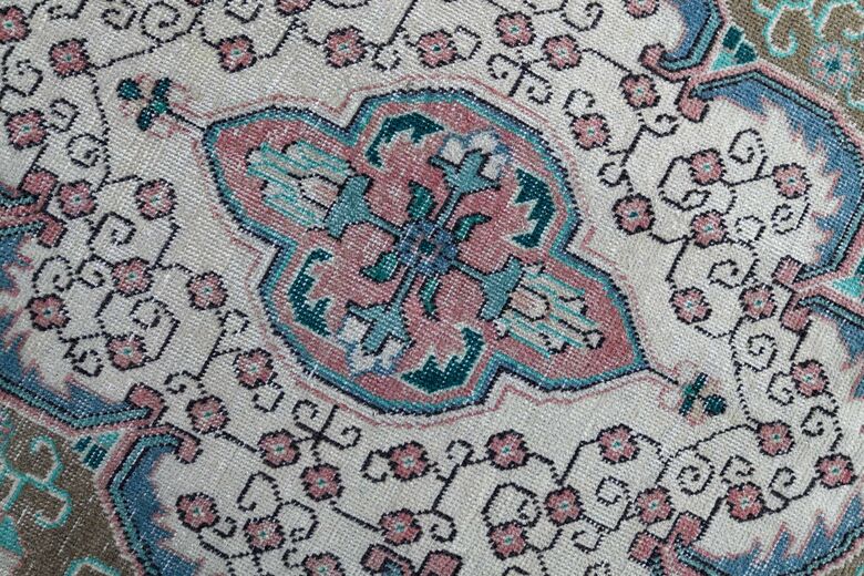 9x13 Pink Blue Persian Vintage Rug