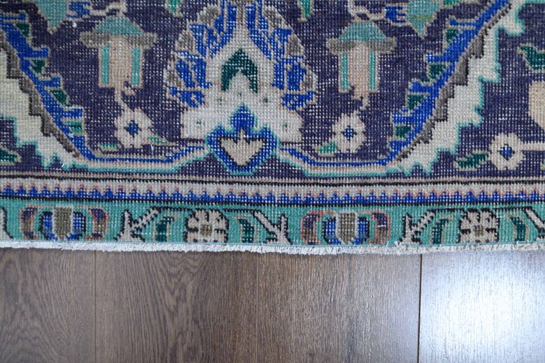 9x13 Pink Blue Persian Vintage Rug