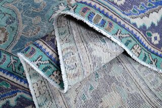 9x13 Pink Blue Persian Vintage Rug - Thumbnail