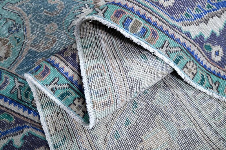 9x13 Pink Blue Persian Vintage Rug