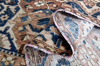 Rose Gold & Blue Persian Woven Wool Carpet - Thumbnail