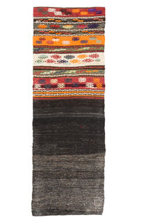 Flatweave Black Runner Rug - Thumbnail