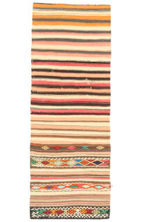 Colorful Flatweave Striped Rug - Thumbnail