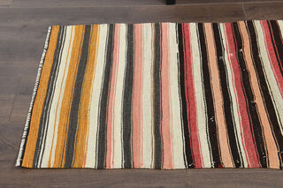 Colorful Flatweave Striped Rug - Thumbnail