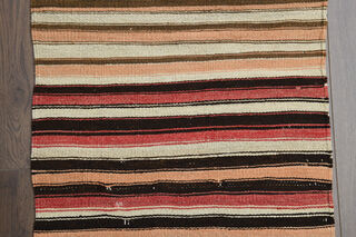 Colorful Flatweave Striped Rug - Thumbnail