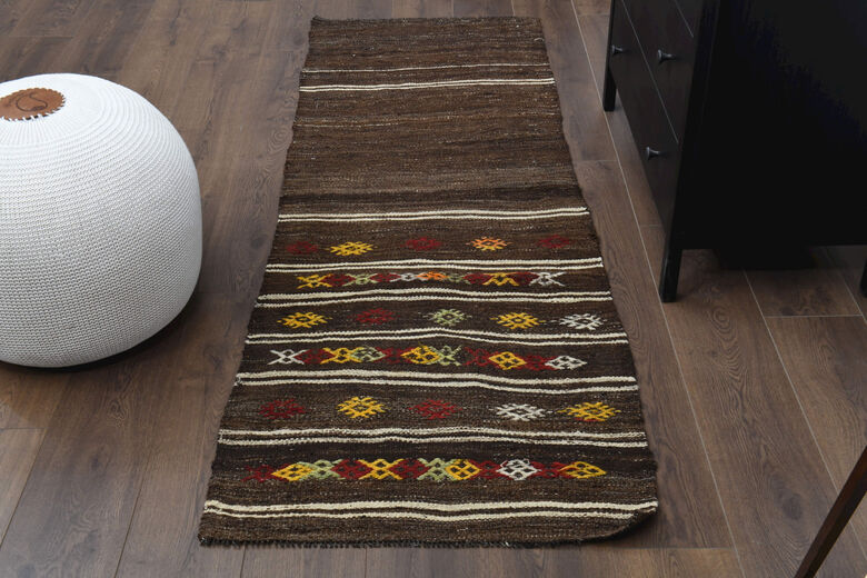 1970's - Flat woven Runner Rug