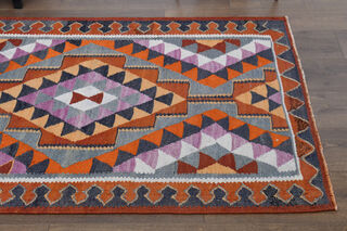 Turkish Ethnic Kilim Runner Rug - Thumbnail