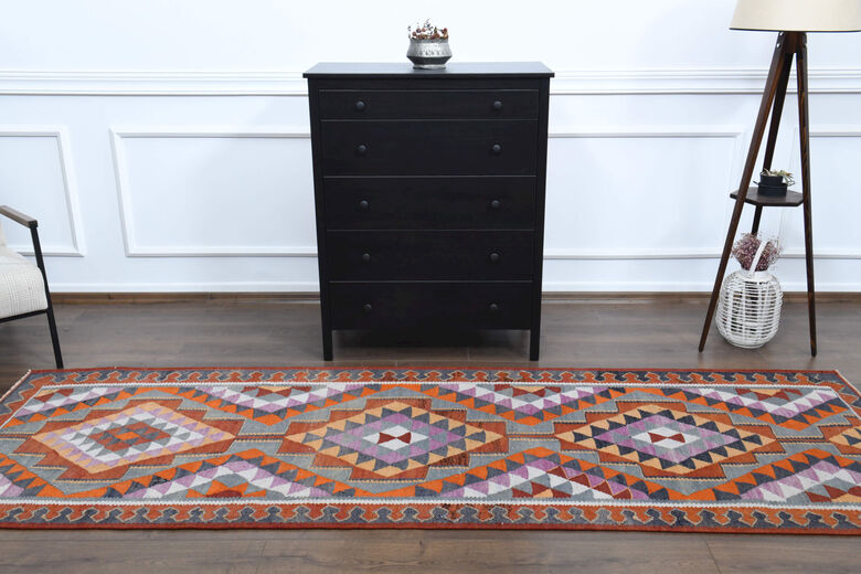 Turkish Ethnic Kilim Runner Rug