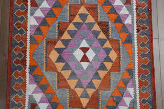 Turkish Ethnic Kilim Runner Rug - Thumbnail