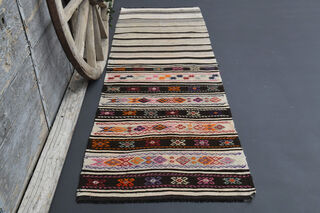 Ikat Ethnic Turkish Runner Rug - Thumbnail