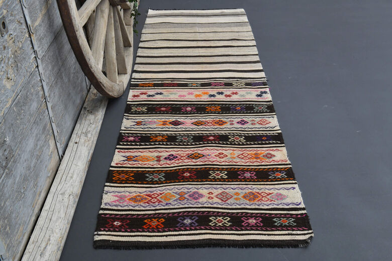 Ikat Ethnic Turkish Runner Rug