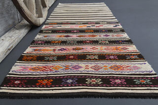 Ikat Ethnic Turkish Runner Rug - Thumbnail