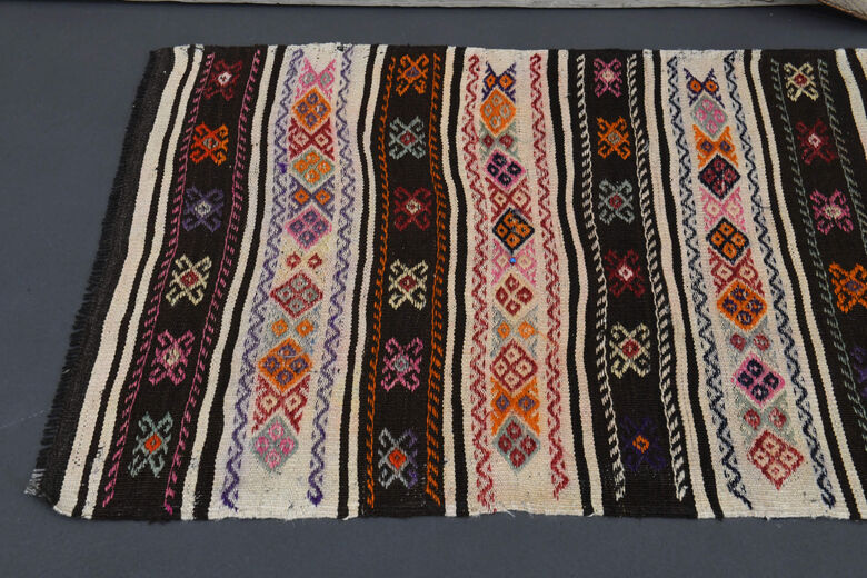 Ikat Ethnic Turkish Runner Rug