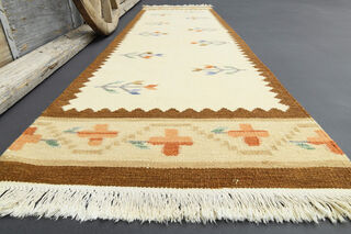 Oushak Kilim Runner Rug - Thumbnail