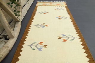 Oushak Kilim Runner Rug - Thumbnail