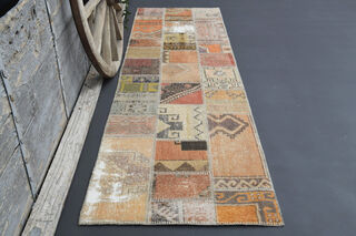 Patchwork Turkish Runner Rug - Thumbnail