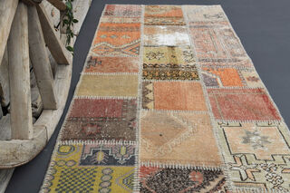 Patchwork Turkish Runner Rug - Thumbnail