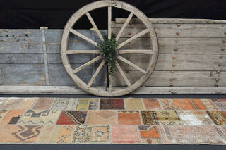 Patchwork Turkish Runner Rug - Thumbnail