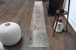 Distressed Turkish Narrow Runner Rug - Thumbnail