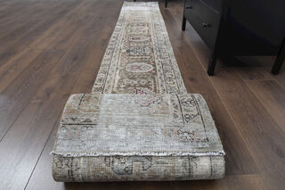 Distressed Turkish Narrow Runner Rug - Thumbnail