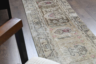 Distressed Turkish Narrow Runner Rug - Thumbnail