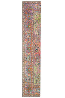 Multi-Colored Turkish Runner Rug - Thumbnail