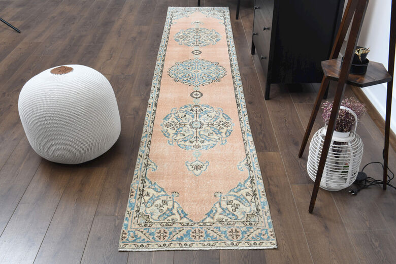 Vintage Turkish Medallion Runner Rug