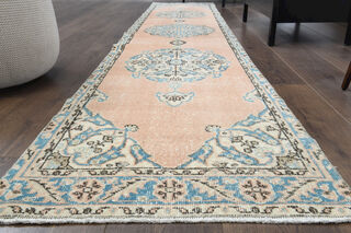 Vintage Turkish Medallion Runner Rug - Thumbnail