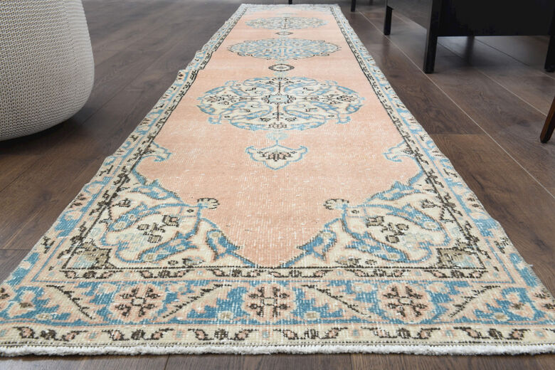 Vintage Turkish Medallion Runner Rug