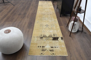 Neutral Turkish Runner Rug - Thumbnail