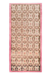 Pink Bordered Brown Carpet - Thumbnail