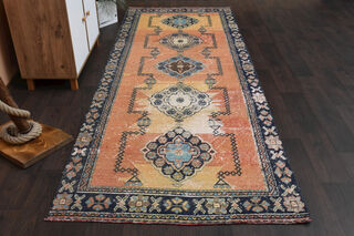 Vintage Turkish Runner Rug - Thumbnail