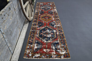 Vintage Turkish Runner Rug - Thumbnail