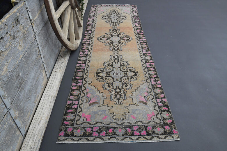 Faded Orange Turkish Runner Rug