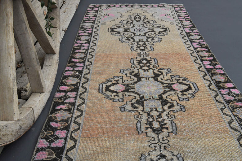 Faded Orange Turkish Runner Rug