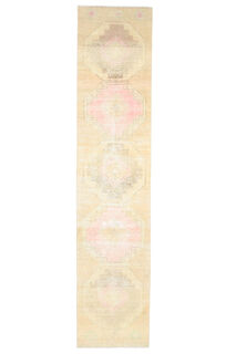 Beige Vintage Runner Rug - Thumbnail